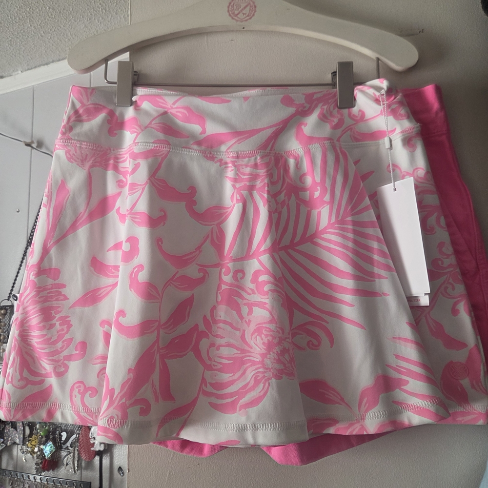 Lilly Pulitzer White and Hot Pink Floral Mini Skort